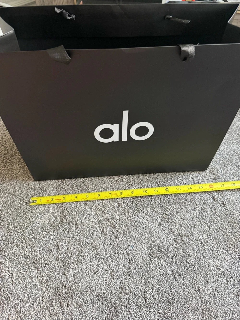 Empty Medium ALO Black Logo Shopping Bag